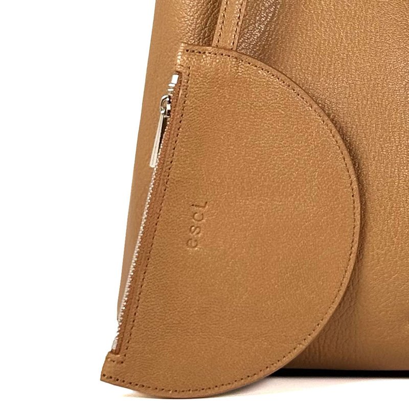 Half Moon Pouch Camel_Goat Skin_bag_charm - 零錢包/小錢包 - 真皮 