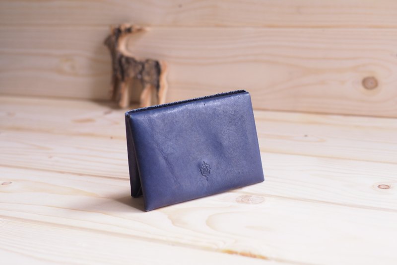 L-LG-B04 - Double Card Burger - Navy Blue - Card Holders & Cases - Genuine Leather Blue