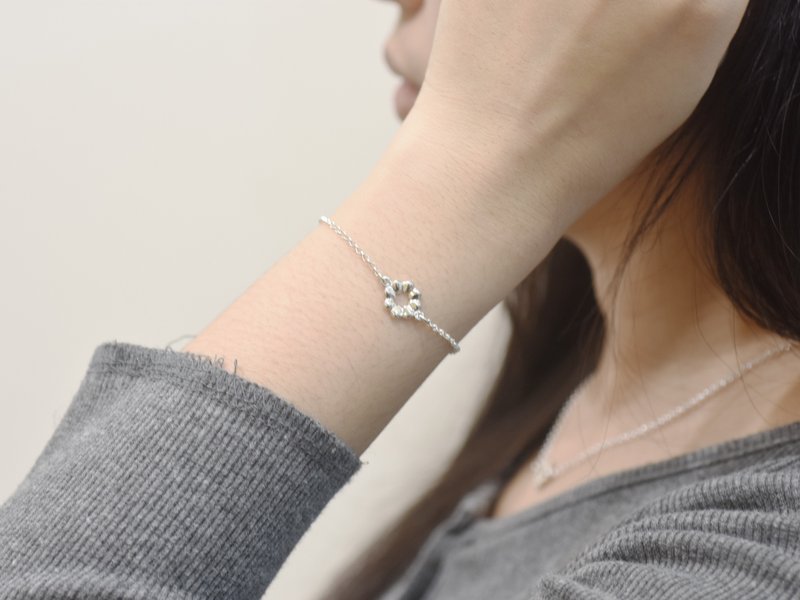 Small wreath s925 sterling silver bracelet, simple bracelet - สร้อยข้อมือ - เงินแท้ สีเงิน