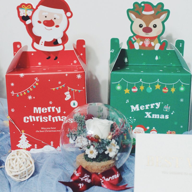 暖心耶誕*聖誕夢幻水晶球 升級聖誕包裝 - 乾燥花/永生花 - 植物．花 