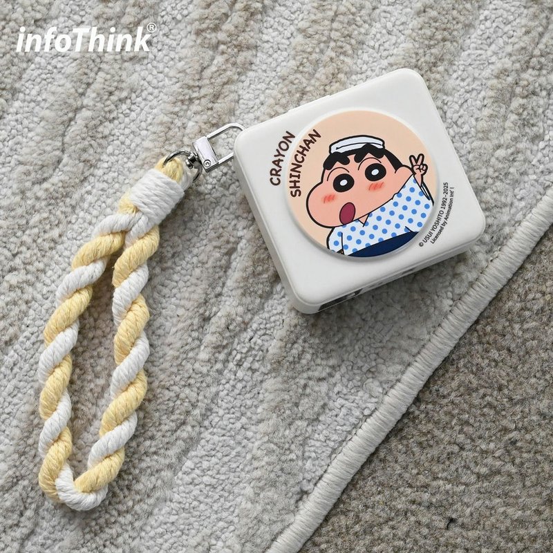有標示wh【可充手錶電】蠟筆小新系列八合一MAX行動電源10000mAh - 行動電源/充電線 - 其他材質 金色