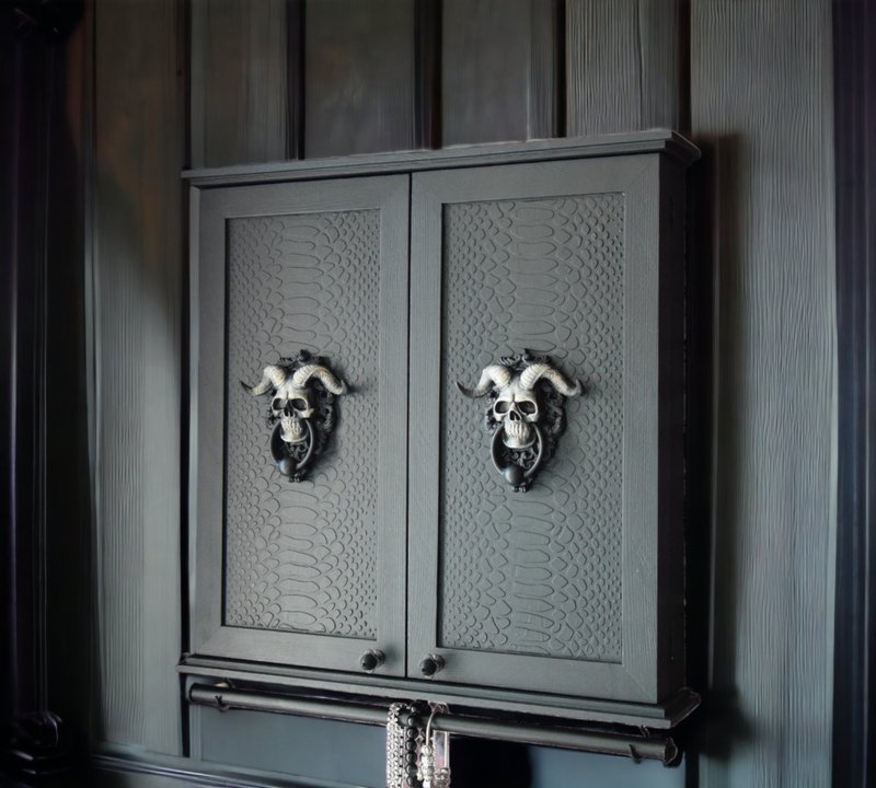 壁櫃哥德式家居裝飾浴室木質壁櫃珠寶收納盒 - 收納箱/收納用品 - 木頭 黑色