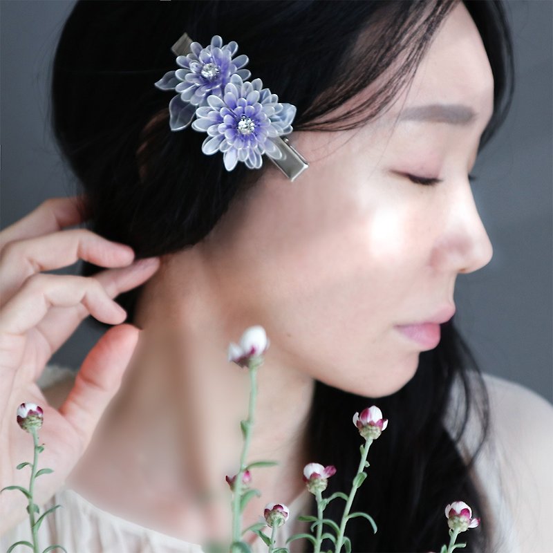 Peacock flower lover hair ornament limited quantity - Hair Accessories - Other Materials Purple