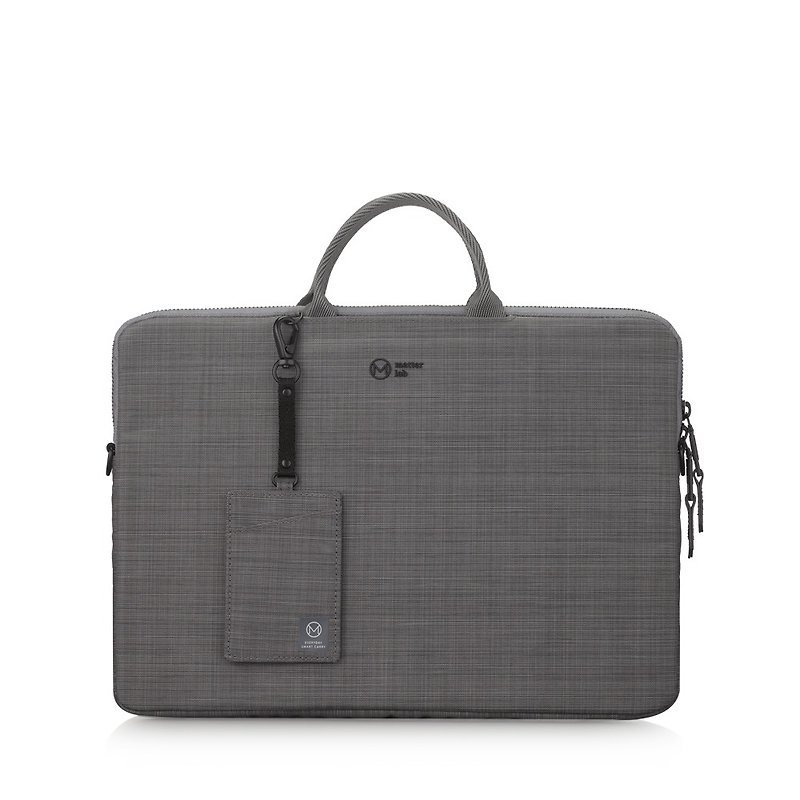 Waterproof lightweight wear-resistant certificate set Clip 13.3 吋 commute lightweight side backpack - linen gray - Laptop Bags - Waterproof Material Gray