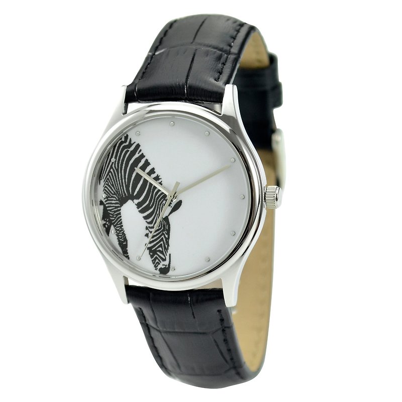 Christmas gift - Zebra Watch (Drink Water) - Unisex - Free shipping worldwide - นาฬิกาผู้หญิง - โลหะ สีใส