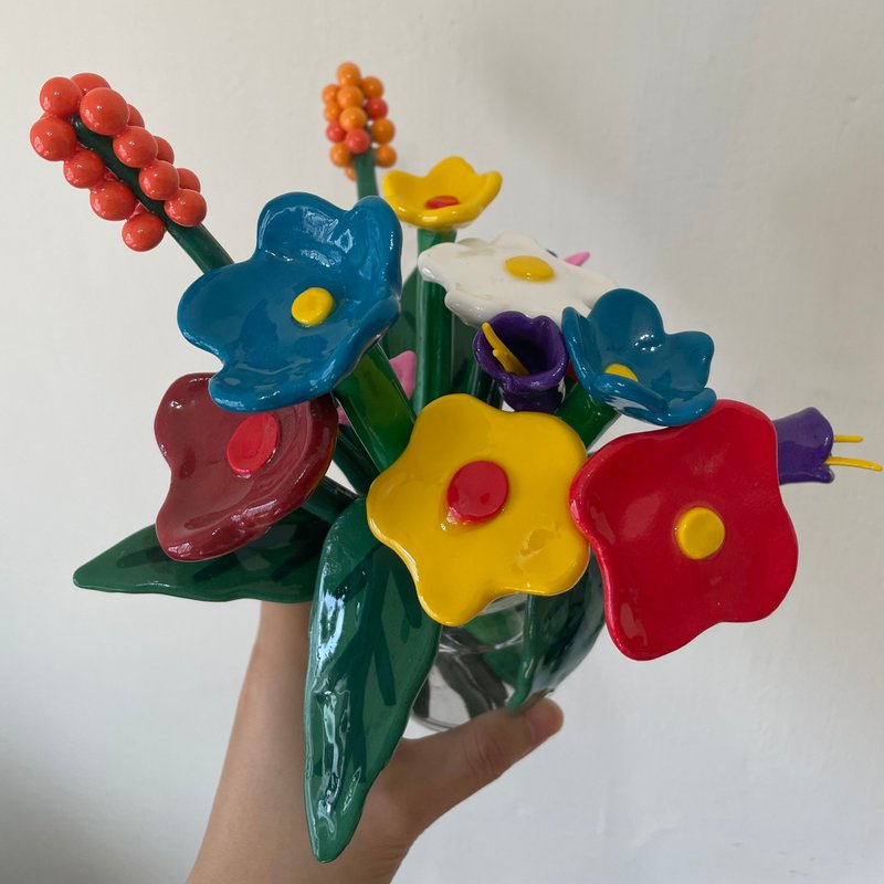 一把花束 - 擺飾/家飾品 - 黏土 多色