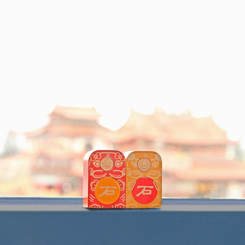 【航太邊角料再造】石敢當-天生一對 - 磁鐵 - 鋁合金 金色