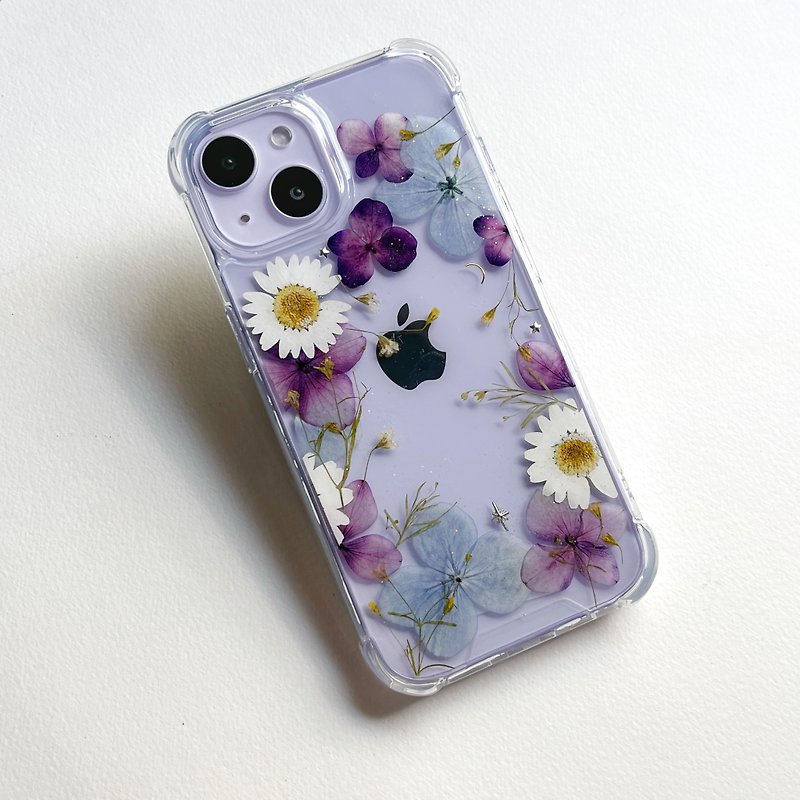 Hydrangea pressed flowers phonecase - Phone Cases - Plastic Purple