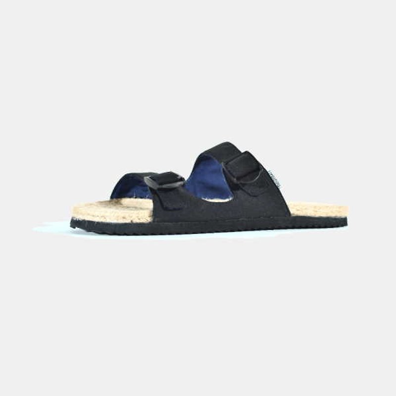 [Dogyball] easy to wear simple and easy to live simple camouflage grass sandals - black - Slippers - Cotton & Hemp Black