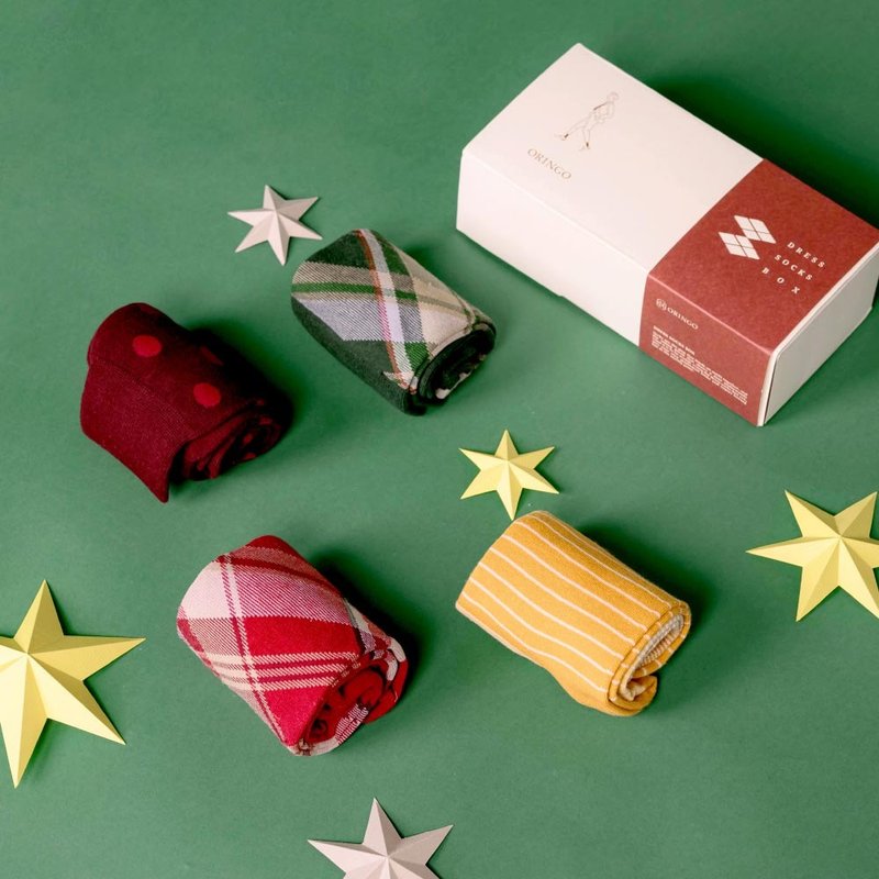 【聖誕節禮物】鞋下風景紳士襪組 繽紛紅M 女襪│交換禮物│襪子 - 紳士襪 - 棉．麻 紅色