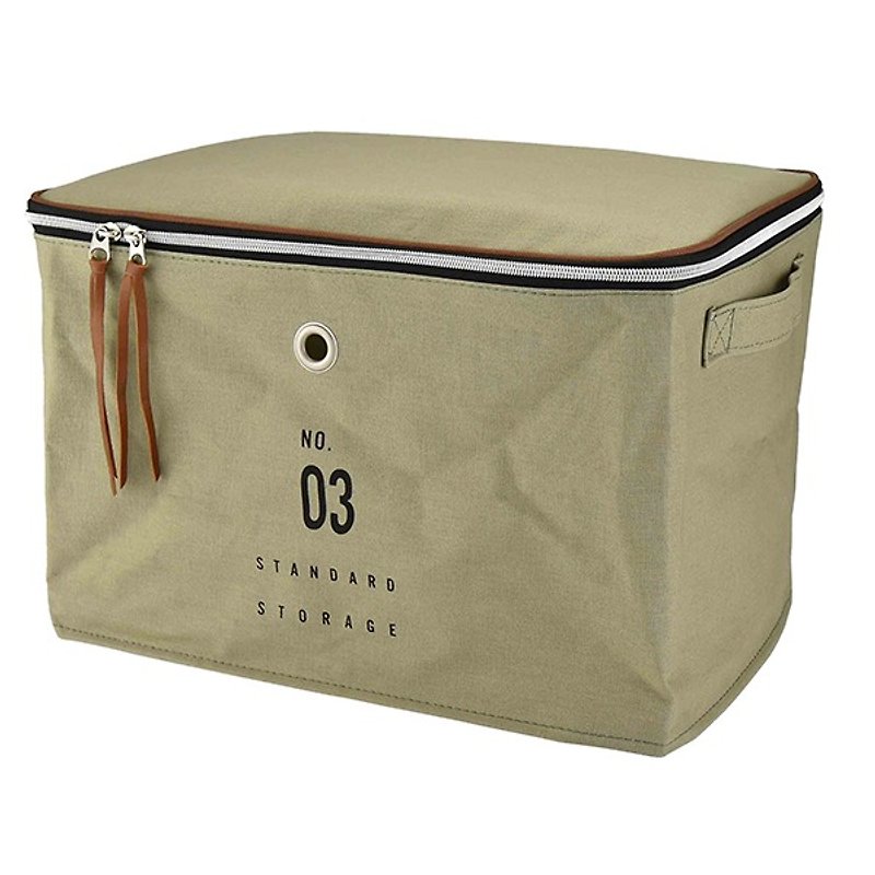 Basic Number- Large storage bag (khaki green) - Storage - Cotton & Hemp Green