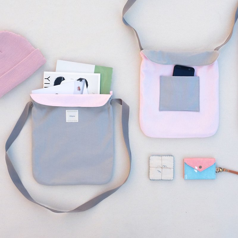 4-way Toast - Grey / Pink - Messenger Bags & Sling Bags - Cotton & Hemp Gray