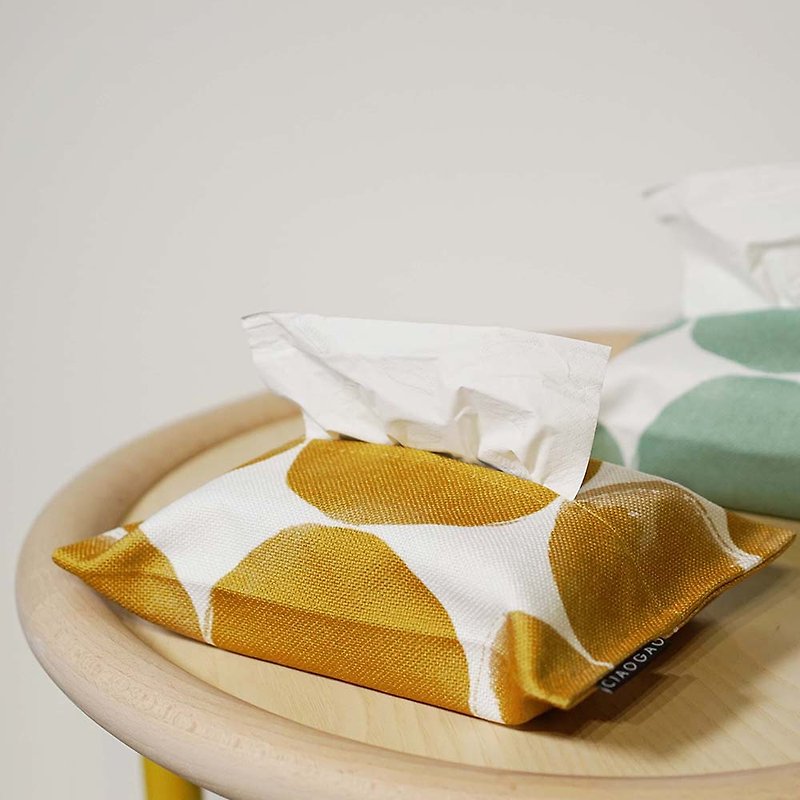 草稿CIAOGAO 獨立設計北歐民宿夏天車載紙巾套抽紙盒芥末黃薄荷綠 - 面紙盒 - 聚酯纖維 