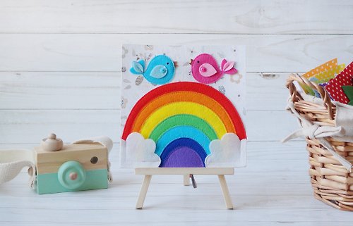 Happy Toy House Rainbow book, Baby quiet felt montessori book, Developmental toys, Cognitive toy