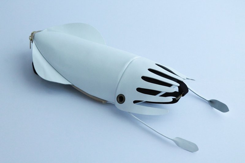 魷魚包【兩條觸腕晃動款】 - 側背包/斜背包 - 真皮 白色