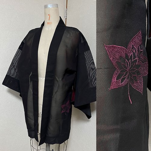 SELECT HORERU VINTAGE 古著 古董 特殊款透膚 日本 羽織 和服 外套 032404