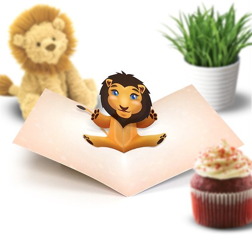 PopYourLove 生日卡|生日立體卡|獅子生日卡|生日卡|獅子立體卡|獅子