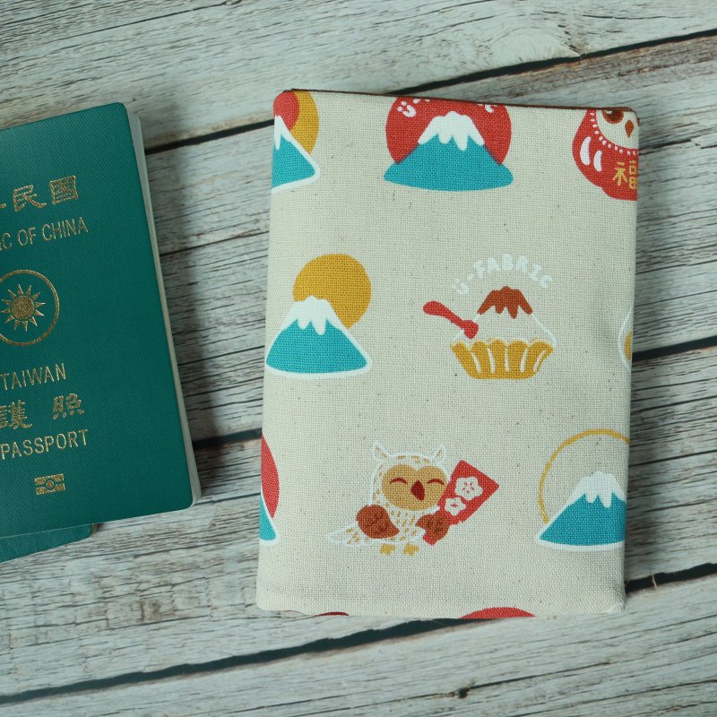 [Owl] Handmade Passport Case Passport Holder Passport Case Passport Bag Purely Handmade Fabric Protector - Passport Holders & Cases - Cotton & Hemp Blue