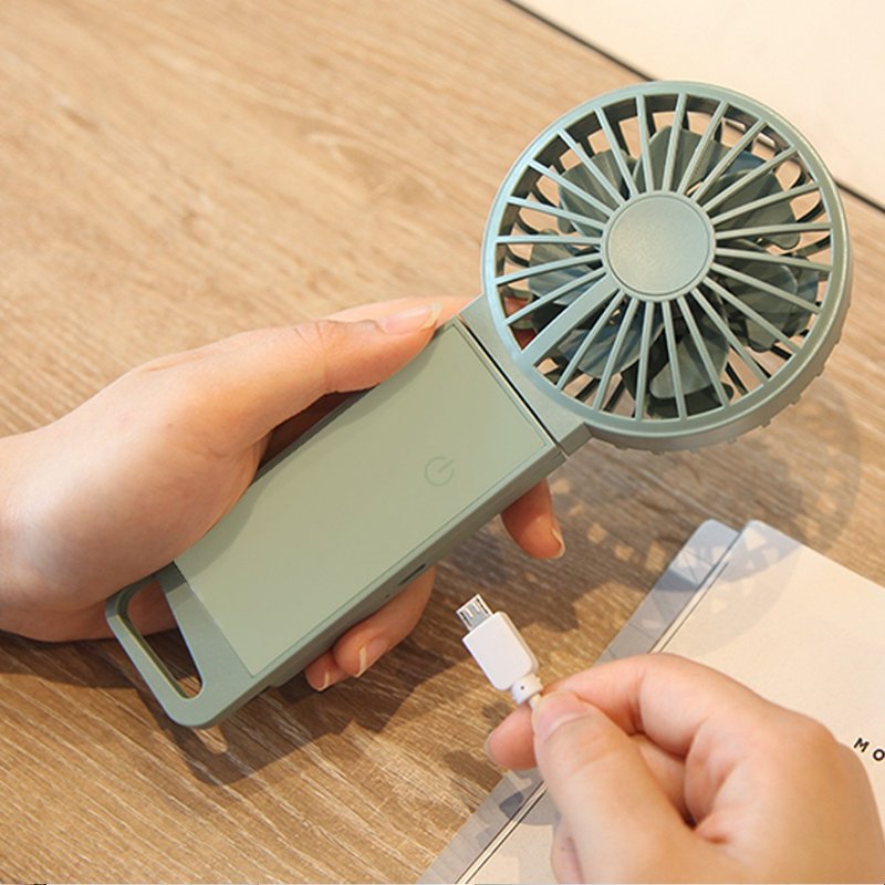 AIRMATE  USB 掛扣手持雙葉扇UD801(灰綠色) - 電風扇 - 塑膠 綠色