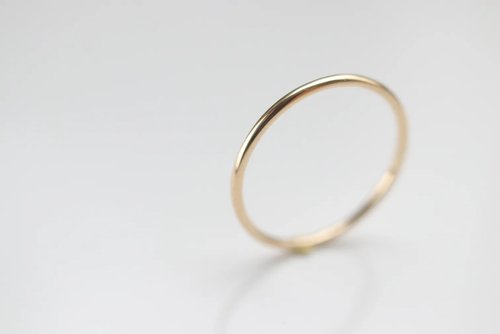 CHARIS GRACE 14K Tint Gold Round Ring ( Medium) 簡約K金線戒 (中)洗澡免摘