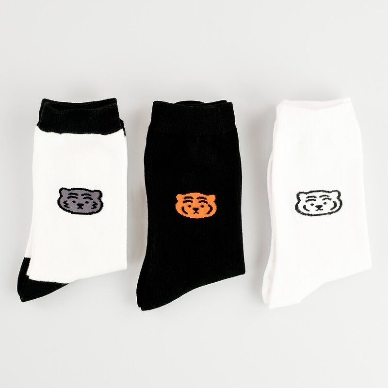 Lying fat tiger three tiger big head socks (three styles in total) - ถุงเท้า - ผ้าฝ้าย/ผ้าลินิน 