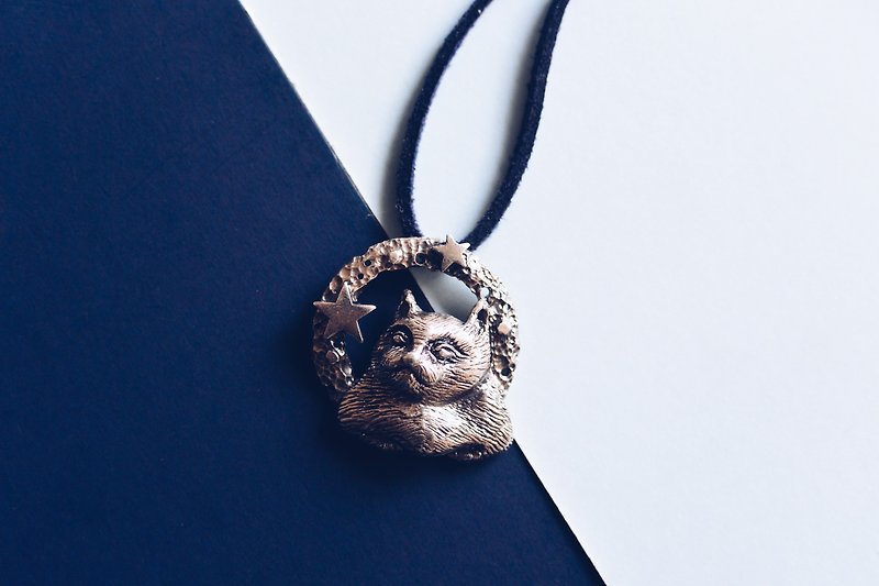 The Cat From Outer Space -925 Silver necklace - Necklaces - Other Metals Silver