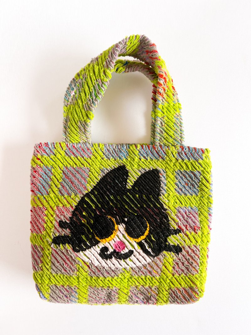 December 24th, 1:00 PM (HKT) Release starts/ tuxedo cat tote bag - Handbags & Totes - Cotton & Hemp Gray