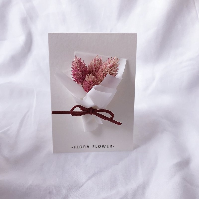 Dry flower card - Hermes paper / dried flower / hand card / birthday card / opening card / congratulatory card - Cards & Postcards - Plants & Flowers Red