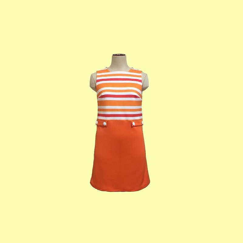 retro one-piece dress gaby - 連身裙 - 聚酯纖維 多色