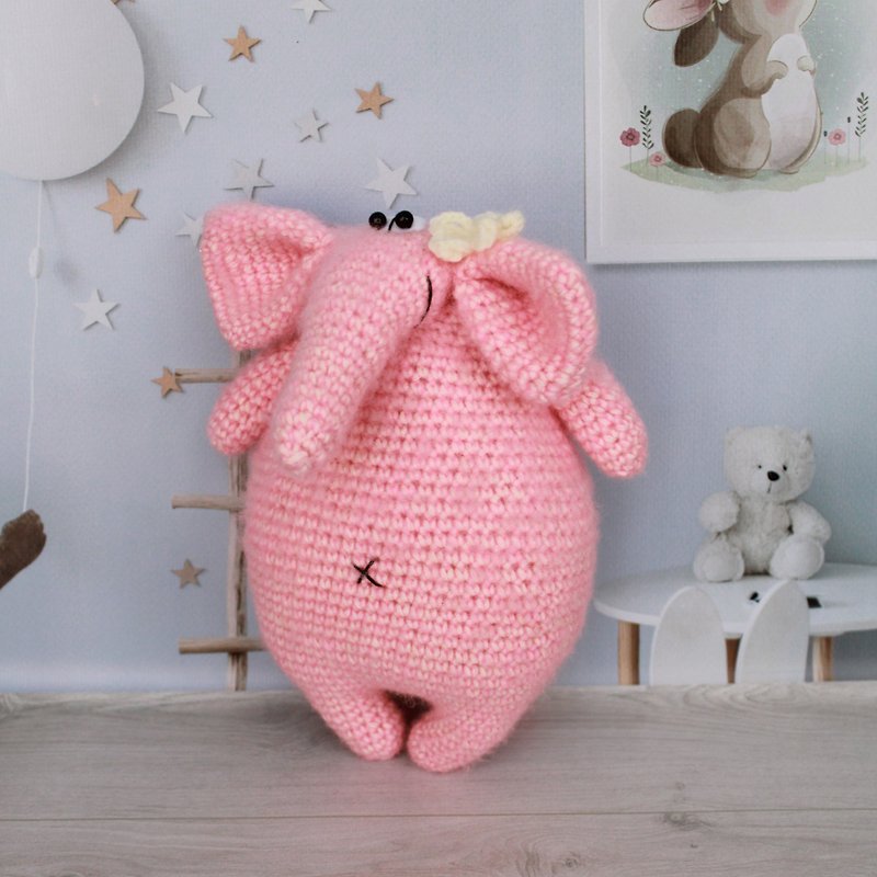 pink elephant toy stuffed, A cute pink elephant, elephant toy stuffed - 寶寶/兒童玩具/玩偶 - 其他材質 粉紅色