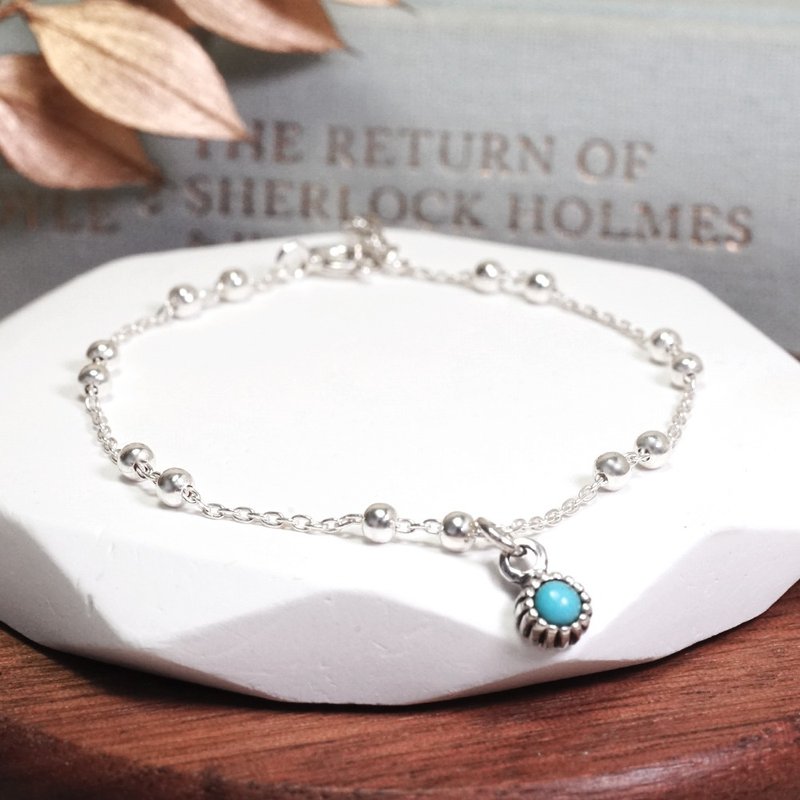 Pisces Constellation Guardian Stone Birthday Gift 925 Sterling Silver Bracelet Double Bead Design Girl Gift - สร้อยข้อมือ - เงินแท้ หลากหลายสี