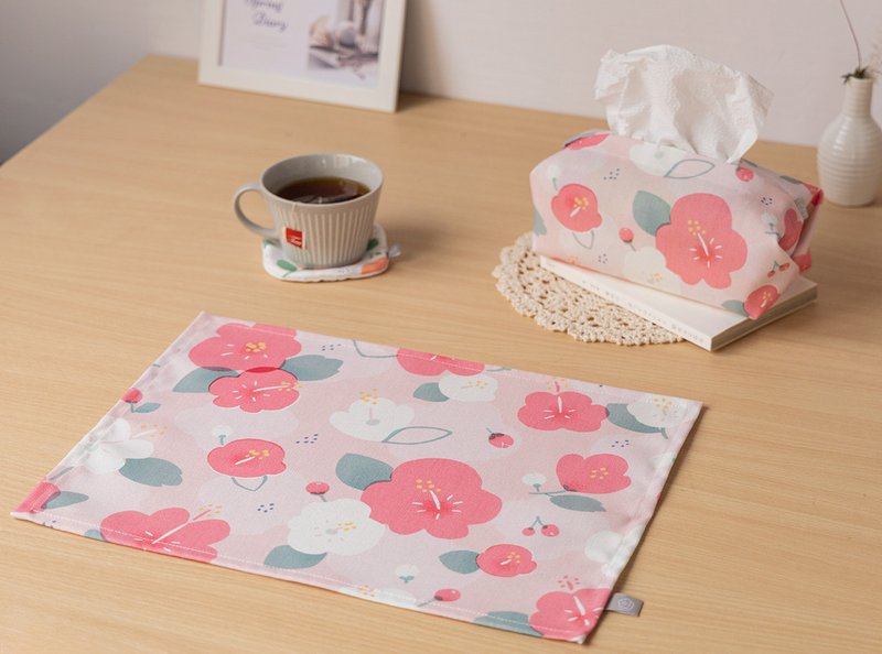 【Hibiscus-placemat】dust mat/ desk mat - Place Mats & Dining Décor - Polyester Pink