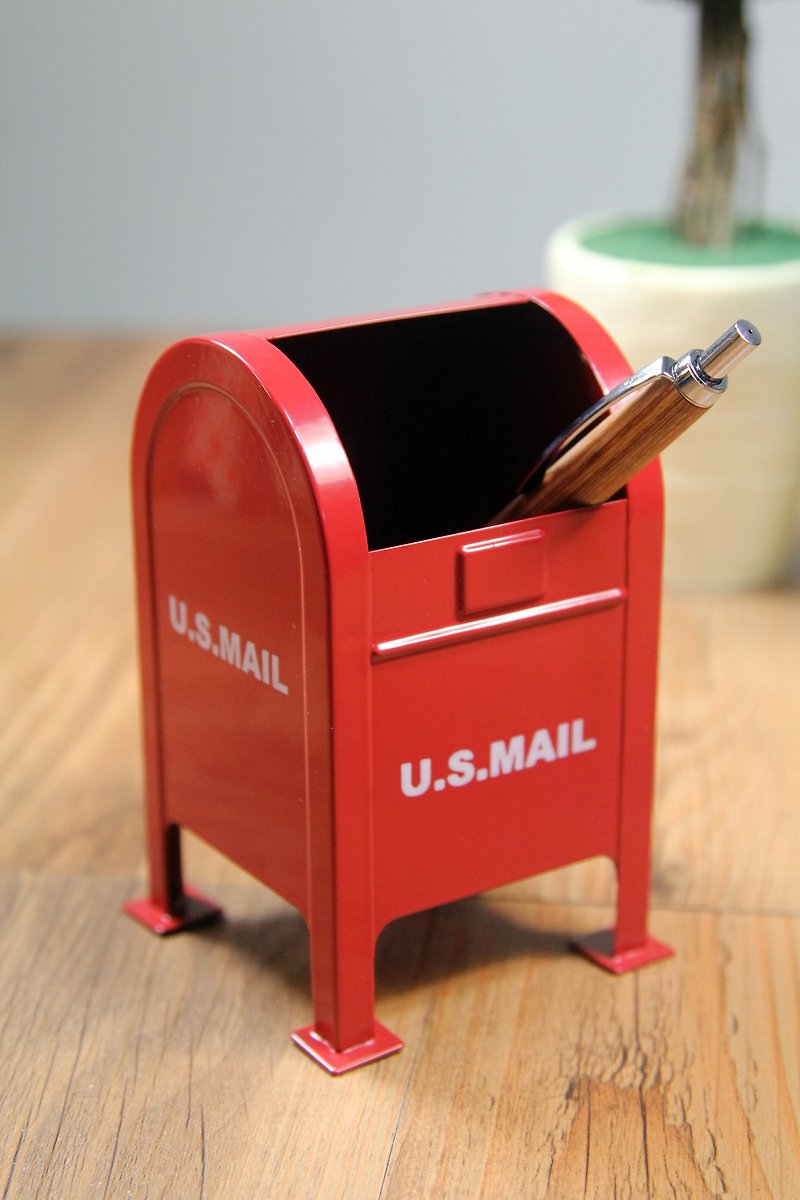 其他金屬 筆筒/筆座 紅色 - SUSS-日本Magnets 美國復古郵筒造型收納筆筒/筆盒(紅)-生日禮物