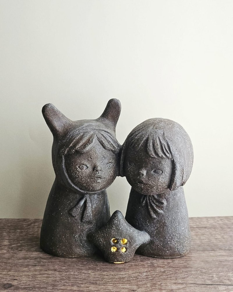 相遇的光 陶瓷雕刻作品擺設 - 擺飾/家飾品 - 陶 咖啡色
