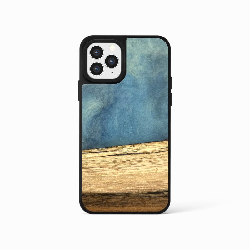 iPhone14Plus epoxy wooden resin phone case - Pure - Phone Cases - Wood Blue