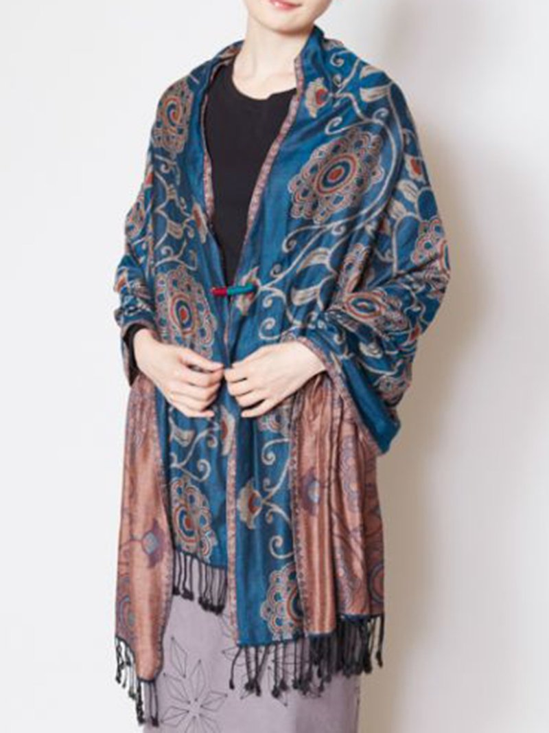 Pre-ordered low-key pattern totem cloth / shawl (three colors) 7ISP8320 - ผ้าพันคอถัก - วัสดุอื่นๆ หลากหลายสี