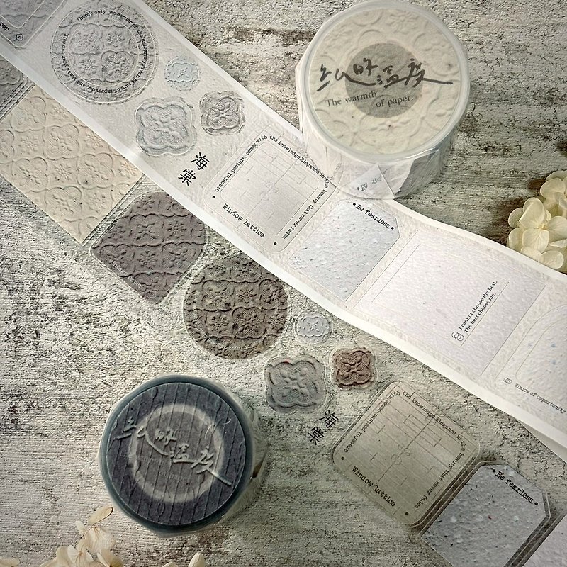 5cm Glossy PET/Molded Paper Cutting Tape-Paper Temperature & Shiga Co-branded - Washi Tape - Plastic Silver