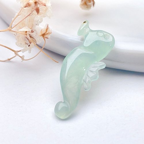 瓔珞珠寶盒 E.L.Jewelry Box 冰綠翡翠海馬吊飾 | 天然緬甸翡翠A貨| 送禮