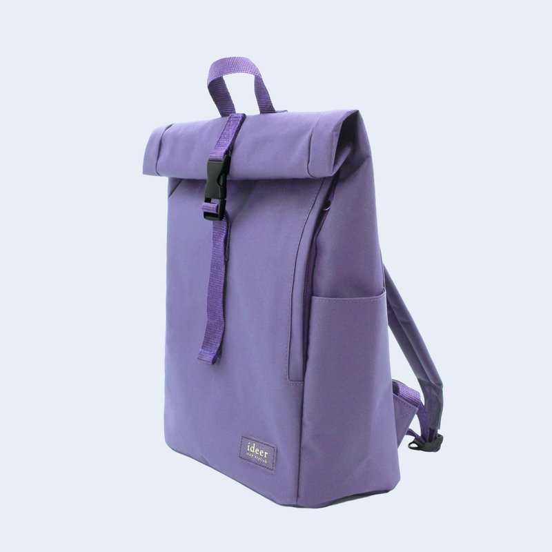 Water-repellent nylon lavender color anti-theft backpack laptop bag back backpack - กระเป๋าเป้สะพายหลัง - วัสดุอื่นๆ สีม่วง