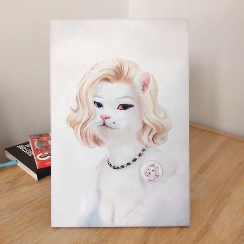 tommygift Magnetic board Painting of a cat, beautiful, sexy, Marilyn Monroe style