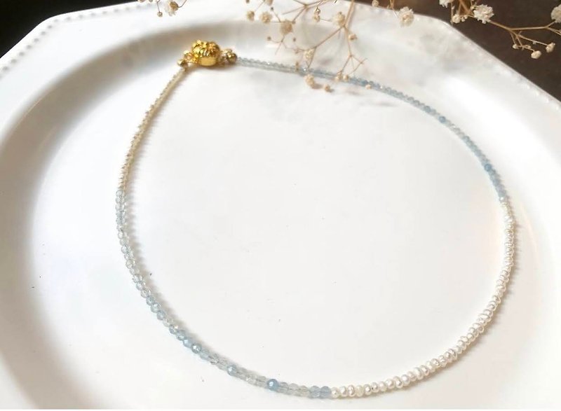 mini size natural pearl _ Tianhe Stone clavicle short chain _ steel wire
