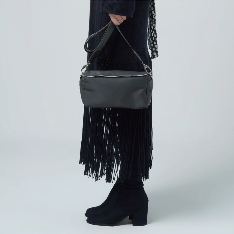 CUBE 尼龍磁釦橫式方包 - 軍綠迷彩/黑白斑馬 - 側背包/斜背包 - 尼龍 多色