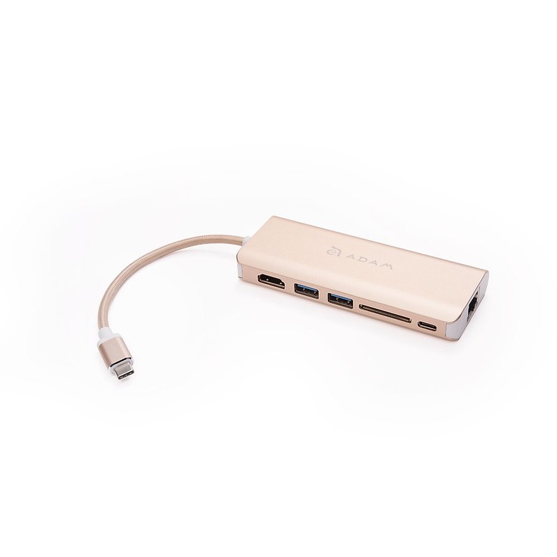 Hub A01 USB 3.1 USB-C 6 port Multi-function hub gold - ที่เก็บสายไฟ/สายหูฟัง - โลหะ สีทอง