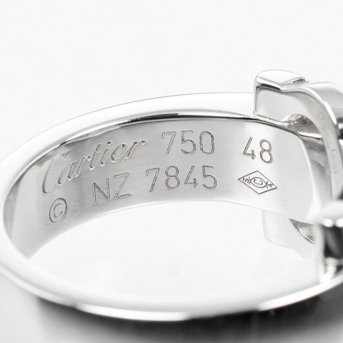 Cartier リング 2C ブークルセ K18WG ダイヤモンド 8号 日本直送】カルティエ CARTIER 2C ブークルセ 8号 リング 指輪 K18WG