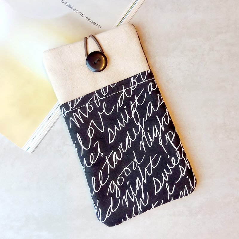 iPhone sleeve, Samsung Galaxy Note 8 case, cell phone pouch, iPod sleeve (P-260) - Phone Cases - Cotton & Hemp Black