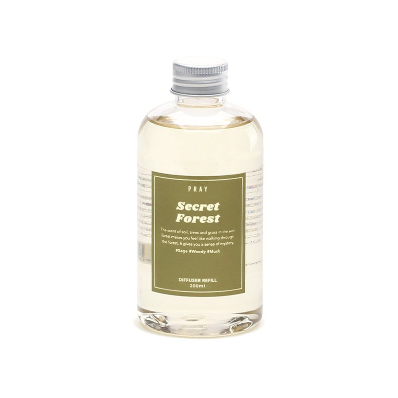 【韓國 PRAY】蘆葦擴香液補充瓶- 秘密森林 /200ml - 香氛/精油/擴香 - 塑膠 綠色