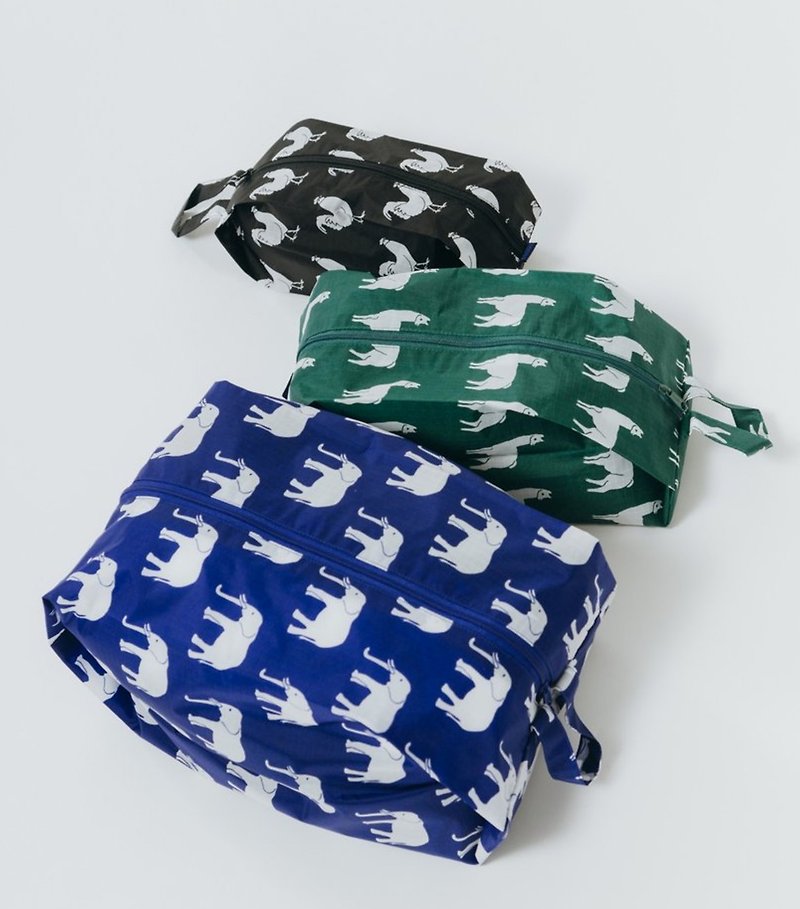 BAGGU旅行收納包三個一組-動物系列 - 化妝包/收納袋 - 防水材質 藍色