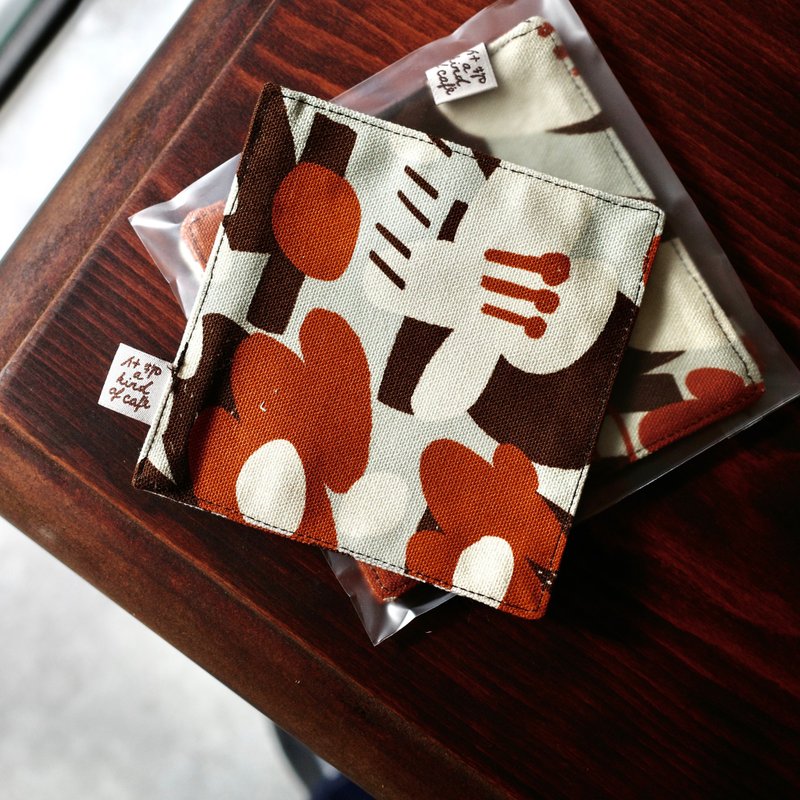 【什物】限量商品 // HiFlower杯墊2入組 | HiFlower coaster set - 杯墊 - 棉．麻 咖啡色