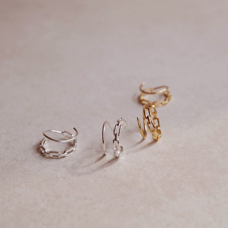 W 雙圈螺旋耳環 - 耳環/耳夾/耳骨夾 - 銀 多色