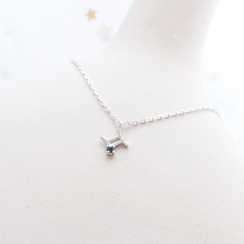 Gemini 925 Sterling Silver Natural Stone Constellation Necklace